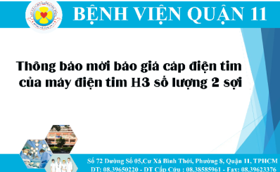 Thông báo mời báo giá cáp điện tim của máy điện tim H3 số lượng 2 sợi